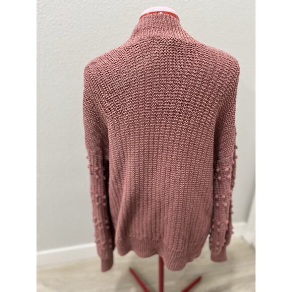 Madewell XS Cardigan Sweater Open Front Knit Pockets Mauve Rose Casual - Picture 6 of 8